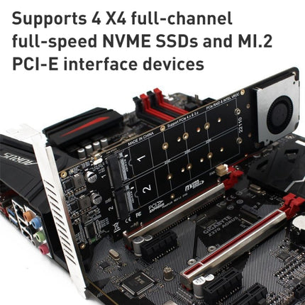 PCIe X16 to M.2 M-key NVMEx4 SSD RAID Converter Card-garmade.com