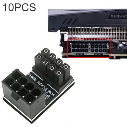 10 PCS ATX 8Pin Female to 8Pin Male 180 Degree Angled Adapter , Model: PH38B-garmade.com