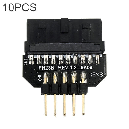 10 PCS Motherboard USB 2.0 9Pin to USB 3.0 19Pin Plug-in Connector Adapter, Model:PH23B-garmade.com
