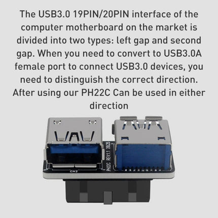 10 PCS 19/20Pin to Dual USB 3.0 Adapter Converter, Model:PH22C-garmade.com