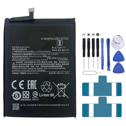 BN53 4820 mAh Li-Polymer Battery Replacement For Xiaomi Mi 10T Lite 5G / Redmi Note 9 Pro 5G-garmade.com