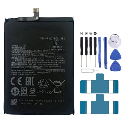 BM54 5000 mAh Li-Polymer Battery Replacement For Xiaomi Redmi Note 9 5G / Redmi Note 9T-garmade.com