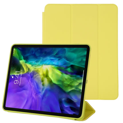 For iPad Pro 11 2022 / 2021 / 2020 3-fold Horizontal Flip Smart Leather Tablet Case with Sleep / Wake-up Function & Holder(Yellow)-garmade.com