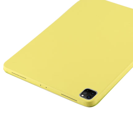 For iPad Pro 11 2022 / 2021 / 2020 3-fold Horizontal Flip Smart Leather Tablet Case with Sleep / Wake-up Function & Holder(Yellow)-garmade.com