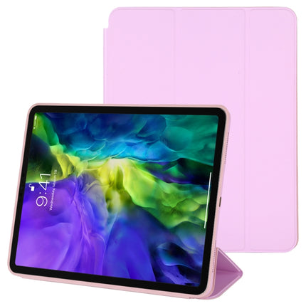 For iPad Pro 11 2022 / 2021 / 2020 3-fold Horizontal Flip Smart Leather Tablet Case with Sleep / Wake-up Function & Holder(Pink)-garmade.com