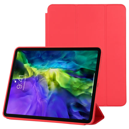 For iPad Pro 11 2022 / 2021 / 2020 3-fold Horizontal Flip Smart Leather Tablet Case with Sleep / Wake-up Function & Holder(Red)-garmade.com