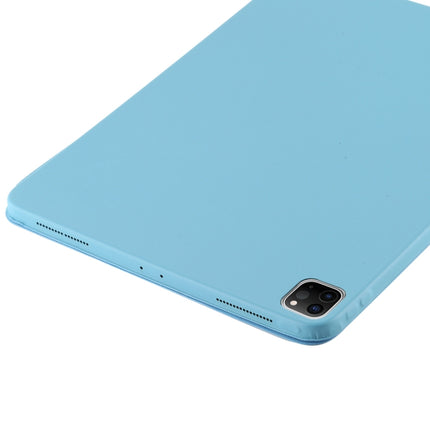 For iPad Pro 11 2022 / 2021 / 2020 3-fold Horizontal Flip Smart Leather Tablet Case with Sleep / Wake-up Function & Holder(Blue)-garmade.com