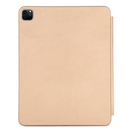 For iPad Pro 11 2022 / 2021 / 2020 3-fold Horizontal Flip Smart Leather Tablet Case with Sleep / Wake-up Function & Holder(Gold)-garmade.com