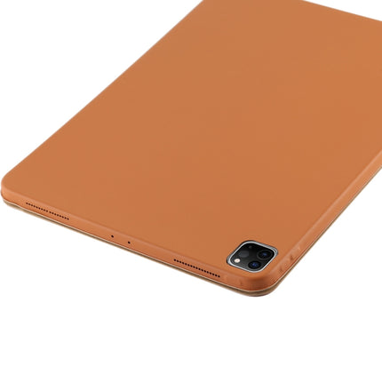 For iPad Pro 11 2022 / 2021 / 2020 3-fold Horizontal Flip Smart Leather Tablet Case with Sleep / Wake-up Function & Holder(Orange)-garmade.com