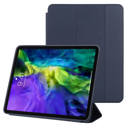 For iPad Pro 11 2022 / 2021 / 2020 3-fold Horizontal Flip Smart Leather Tablet Case with Sleep / Wake-up Function & Holder(Dark Blue)-garmade.com