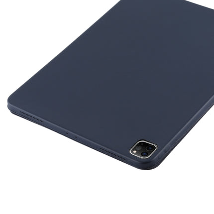 For iPad Pro 11 2022 / 2021 / 2020 3-fold Horizontal Flip Smart Leather Tablet Case with Sleep / Wake-up Function & Holder(Dark Blue)-garmade.com