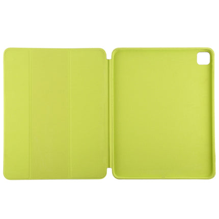 For iPad Pro 12.9 inch (2020/2021) 3-fold Horizontal Flip Smart Leather Tablet Case with Sleep / Wake-up Function & Holder(Yellow)-garmade.com