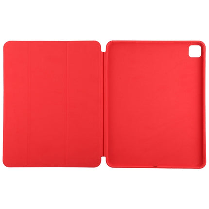 For iPad Pro 12.9 inch (2020/2021) 3-fold Horizontal Flip Smart Leather Tablet Case with Sleep / Wake-up Function & Holder(Red)-garmade.com