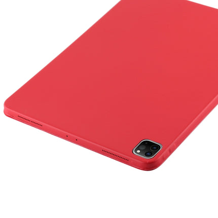 For iPad Pro 12.9 inch (2020/2021) 3-fold Horizontal Flip Smart Leather Tablet Case with Sleep / Wake-up Function & Holder(Red)-garmade.com