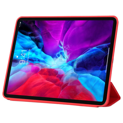 For iPad Pro 12.9 inch (2020/2021) 3-fold Horizontal Flip Smart Leather Tablet Case with Sleep / Wake-up Function & Holder(Red)-garmade.com