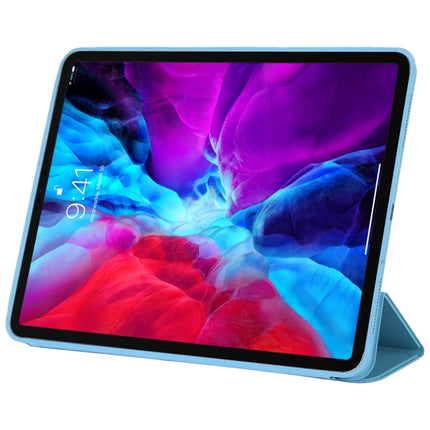 For iPad Pro 12.9 inch (2020/2021) 3-fold Horizontal Flip Smart Leather Tablet Case with Sleep / Wake-up Function & Holder(Blue)-garmade.com