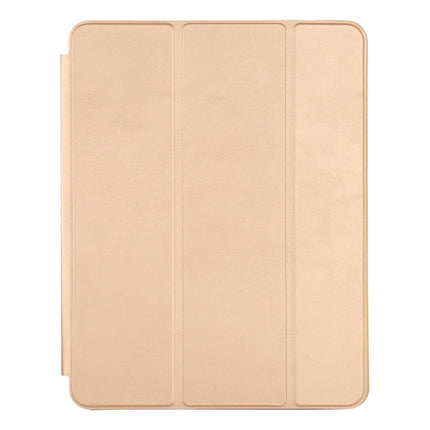 For iPad Pro 12.9 inch (2020/2021) 3-fold Horizontal Flip Smart Leather Tablet Case with Sleep / Wake-up Function & Holder(Gold)-garmade.com