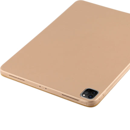 For iPad Pro 12.9 inch (2020/2021) 3-fold Horizontal Flip Smart Leather Tablet Case with Sleep / Wake-up Function & Holder(Gold)-garmade.com