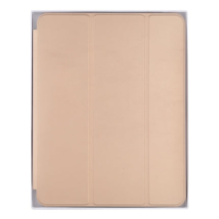 For iPad Pro 12.9 inch (2020/2021) 3-fold Horizontal Flip Smart Leather Tablet Case with Sleep / Wake-up Function & Holder(Gold)-garmade.com