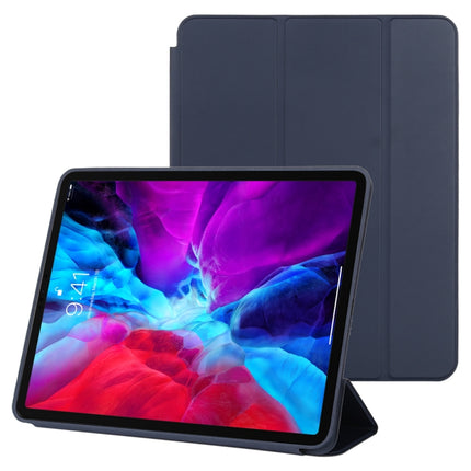 For iPad Pro 12.9 inch (2020/2021) 3-fold Horizontal Flip Smart Leather Tablet Case with Sleep / Wake-up Function & Holder(Dark Blue)-garmade.com