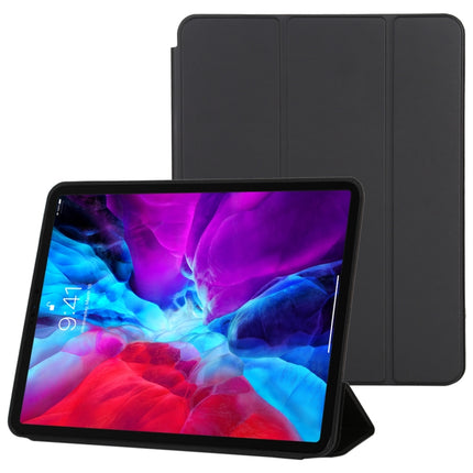 For iPad Pro 12.9 inch (2020/2021) 3-fold Horizontal Flip Smart Leather Tablet Case with Sleep / Wake-up Function & Holder(Black)-garmade.com