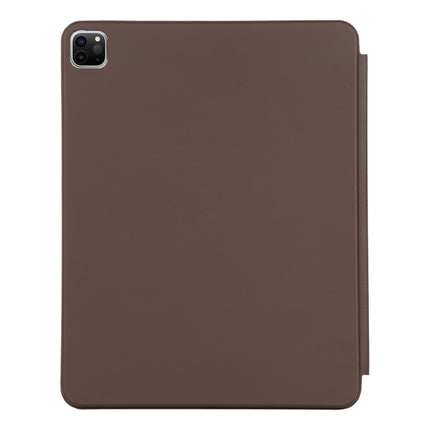 For iPad Pro 12.9 inch (2020/2021) 3-fold Horizontal Flip Smart Leather Tablet Case with Sleep / Wake-up Function & Holder(Brown)-garmade.com