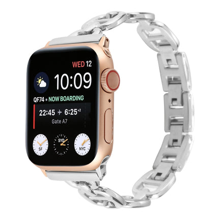 Steel Watch Band For Apple Watch Series 9&8&7 41mm / SE 3&SE 2&6&SE&5&4 40mm / 3&2&1 38mm(Silver)-garmade.com