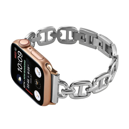 Steel Watch Band For Apple Watch Series 9&8&7 41mm / SE 3&SE 2&6&SE&5&4 40mm / 3&2&1 38mm(Silver)-garmade.com