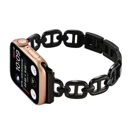 Steel Watch Band For Apple Watch Series 9&8&7 41mm / SE 3&SE 2&6&SE&5&4 40mm / 3&2&1 38mm(Black)-garmade.com