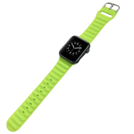 Single Color Silicone Watch Band For Apple Watch Ultra 49mm&Watch Ultra 2 49mm / Series 9&8&7 45mm / SE 3&SE 2&6&SE&5&4 44mm / 3&2&1 42mm(Bright Green)-garmade.com