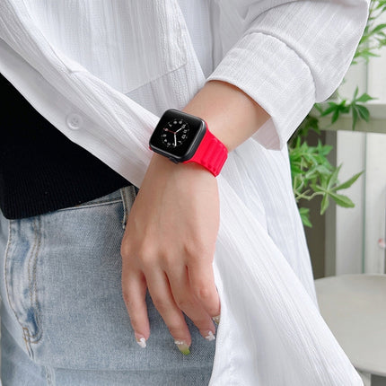 Single Color Silicone Watch Band For Apple Watch Ultra 49mm&Watch Ultra 2 49mm / Series 9&8&7 45mm / SE 3&SE 2&6&SE&5&4 44mm / 3&2&1 42mm(Pink)-garmade.com
