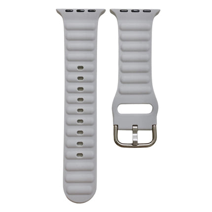 Single Color Silicone Watch Band For Apple Watch Series 9&8&7 41mm / SE 3&SE 2&6&SE&5&4 40mm / 3&2&1 38mm(Grey)-garmade.com