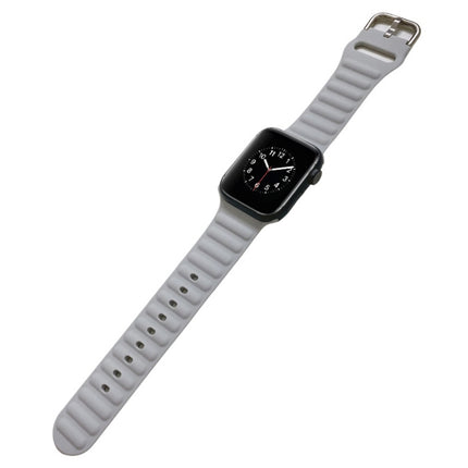Single Color Silicone Watch Band For Apple Watch Series 9&8&7 41mm / SE 3&SE 2&6&SE&5&4 40mm / 3&2&1 38mm(Grey)-garmade.com