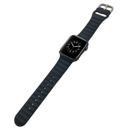 Single Color Silicone Watch Band For Apple Watch Series 9&8&7 41mm / SE 3&SE 2&6&SE&5&4 40mm / 3&2&1 38mm(Black)-garmade.com