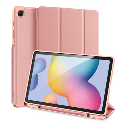 For Galaxy Tab S6 Lite 10.4 inch DUX DUCIS Domo Series Horizontal Flip Magnetic PU Leather Case with Three-folding Holder & Pen Slot(Pink)-garmade.com