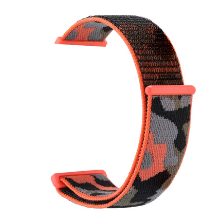 Nylon Loop Watch Band For Apple Watch Series 9&8&7 41mm / SE 3&SE 2&6&SE&5&4 40mm / 3&2&1 38mm(Orange Camouflage)-garmade.com