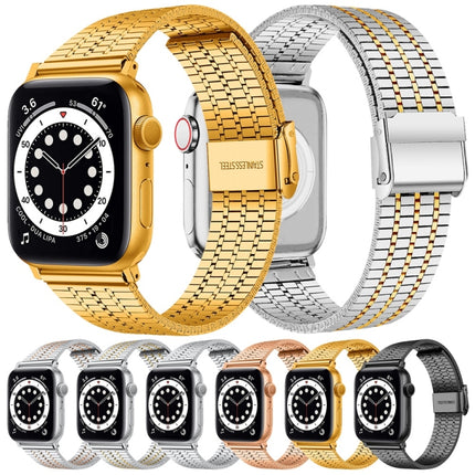 Steel Watch Band For Apple Watch Series 9&8&7 41mm / SE 3&SE 2&6&SE&5&4 40mm / 3&2&1 38mm(Silver and Rose Gold)-garmade.com