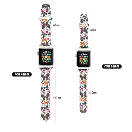 Single Nail Printing Watch Band For Apple Watch Series 9&8&7 41mm / SE 3&SE 2&6&SE&5&4 40mm / 3&2&1 38mm(A29)-garmade.com
