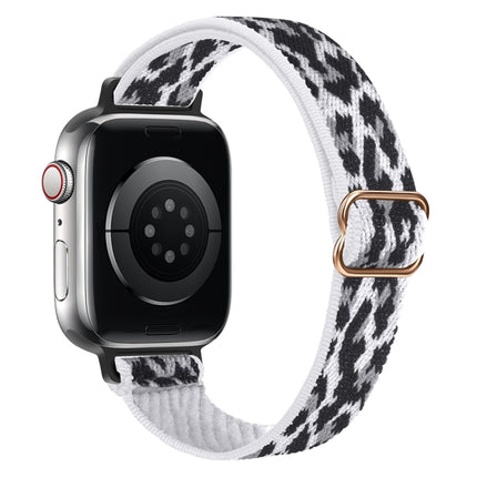 Small Waist Nylon Watch Band For Apple Watch Ultra 49mm&Watch Ultra 2 49mm / Series 9&8&7 45mm / SE 3&SE 2&6&SE&5&4 44mm / 3&2&1 42mm(White Leopard)-garmade.com