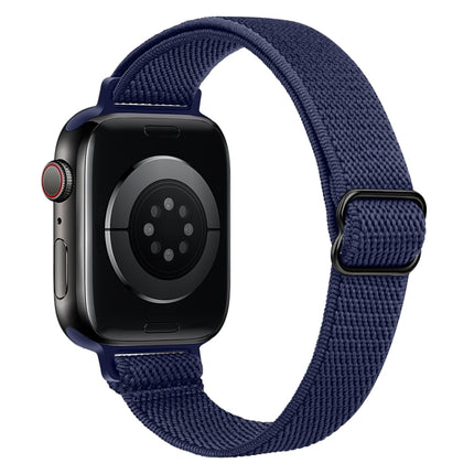 Small Waist Nylon Watch Band For Apple Watch Ultra 49mm&Watch Ultra 2 49mm / Series 9&8&7 45mm / SE 3&SE 2&6&SE&5&4 44mm / 3&2&1 42mm(Dark Navy Blue)-garmade.com