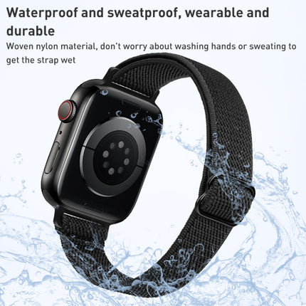 Small Waist Nylon Watch Band For Apple Watch Ultra 49mm&Watch Ultra 2 49mm / Series 9&8&7 45mm / SE 3&SE 2&6&SE&5&4 44mm / 3&2&1 42mm(Dark Navy Blue)-garmade.com