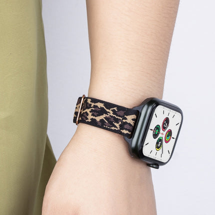 Small Waist Nylon Watch Band For Apple Watch Ultra 49mm&Watch Ultra 2 49mm / Series 9&8&7 45mm / SE 3&SE 2&6&SE&5&4 44mm / 3&2&1 42mm(White Leopard)-garmade.com