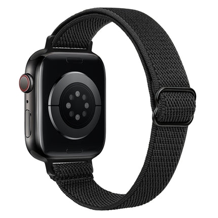 Small Waist Nylon Watch Band For Apple Watch Series 9&8&7 41mm / SE 3&SE 2&6&SE&5&4 40mm / 3&2&1 38mm(Black)-garmade.com