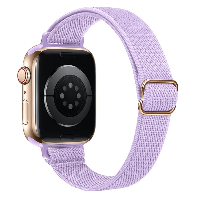 Small Waist Nylon Watch Band For Apple Watch Series 9&8&7 41mm / SE 3&SE 2&6&SE&5&4 40mm / 3&2&1 38mm(Purple)-garmade.com