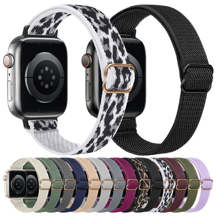 Small Waist Nylon Watch Band For Apple Watch Series 9&8&7 41mm / SE 3&SE 2&6&SE&5&4 40mm / 3&2&1 38mm(Dark Navy Blue)-garmade.com