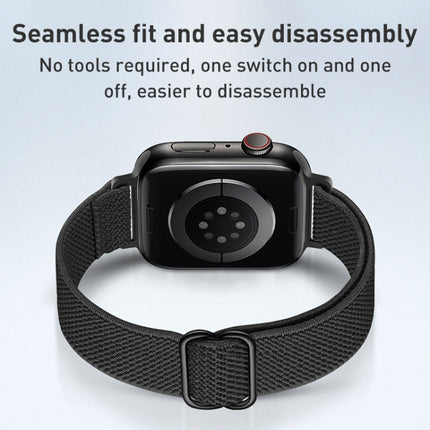 Small Waist Nylon Watch Band For Apple Watch Series 9&8&7 41mm / SE 3&SE 2&6&SE&5&4 40mm / 3&2&1 38mm(Black)-garmade.com