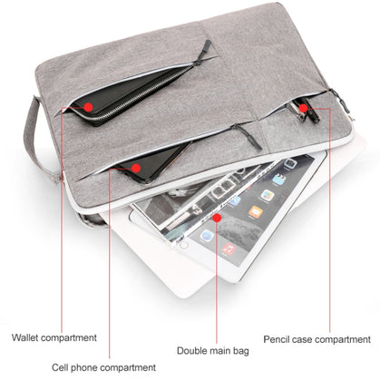 C310 Portable Casual Laptop Handbag, Size:15.4-16 inch(Grey)-garmade.com