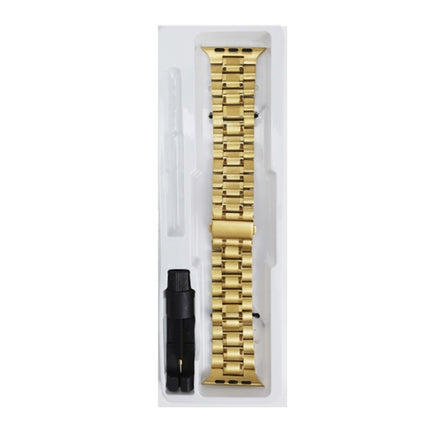 5-bead Stainless Steel Watch Band For Apple Watch Ultra 49mm&Watch Ultra 2 49mm / Series 9&8&7 45mm / SE 3&SE 2&6&SE&5&4 44mm / 3&2&1 42mm(Gold)-garmade.com