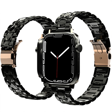 Electroplated Acrylic Watch Band For Apple Watch Ultra 49mm&Watch Ultra 2 49mm / Series 9&8&7 45mm / SE 3&SE 2&6&SE&5&4 44mm / 3&2&1 42mm(Black)-garmade.com