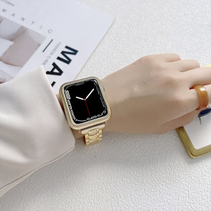 Electroplated Acrylic Watch Band For Apple Watch Series 9&8&7 41mm / SE 3&SE 2&6&SE&5&4 40mm / 3&2&1 38mm(Gold)-garmade.com